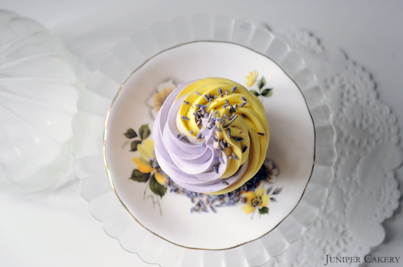 Lemon and Lavender cupcakes by Juniper Cakery