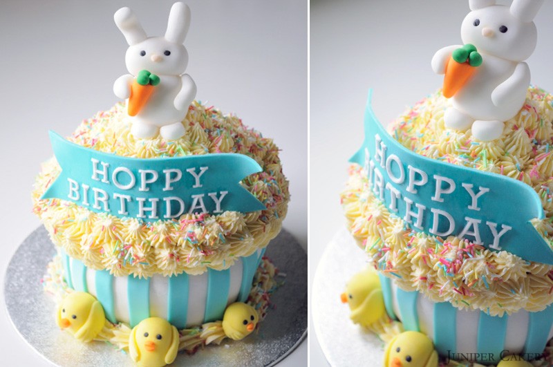 Hoppy Birthday Giant Cupcake