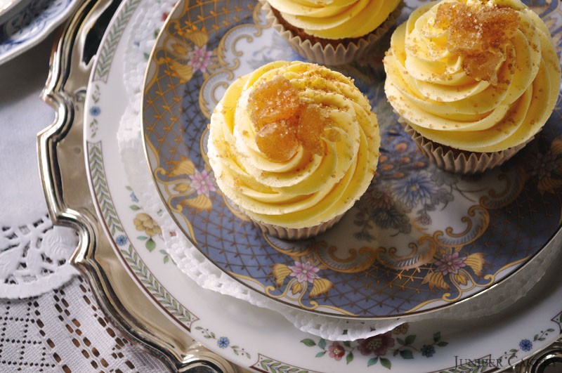 Yorkshire Tea with Sherbet Lemon Buttercream and Crystallised Ginger