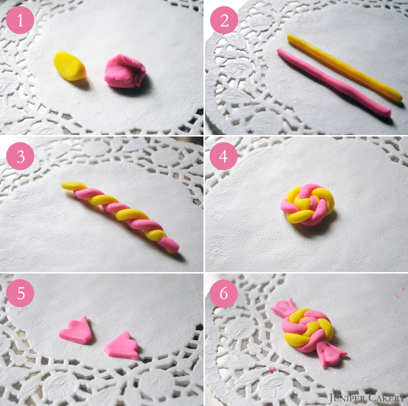 How to make fondant candy cake toppers by Juniper Cakery