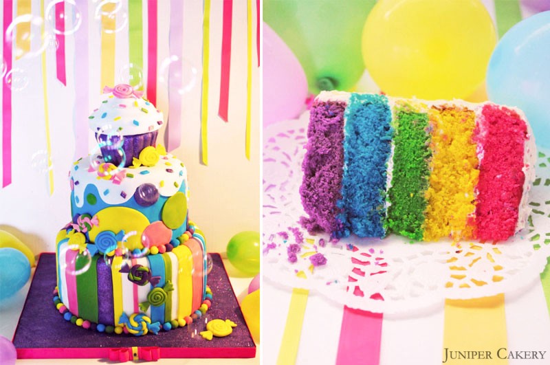 Rainbow Candy Cake by Juniper Cakery