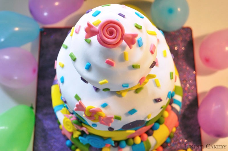 Rainbow Candy Cake by Juniper Cakery