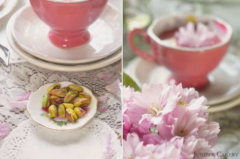 Cherry blossoms, cherry, cola and pistachio