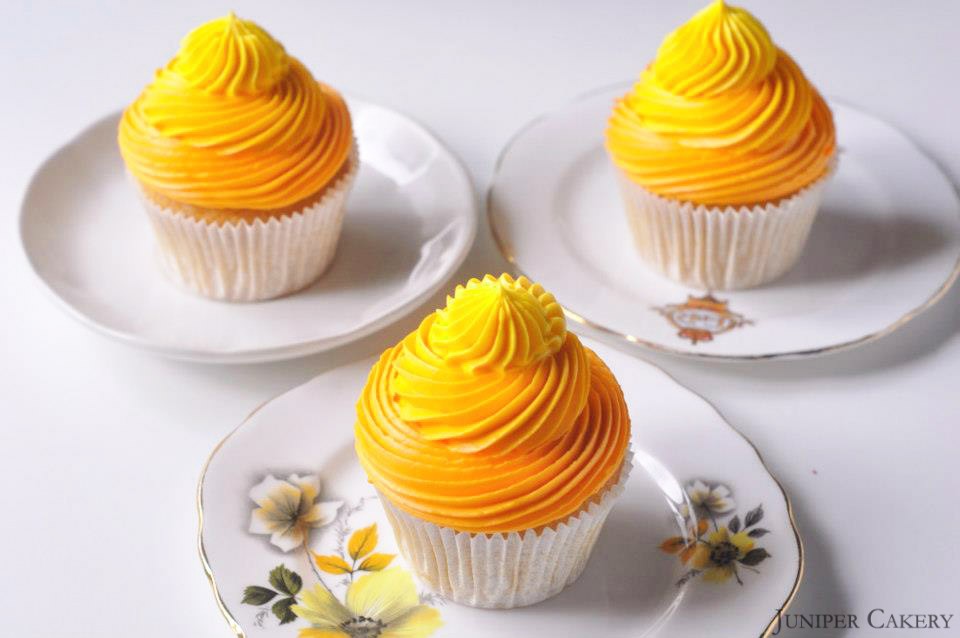 Lemon and Passion Fruit cupcakes by Juniper Cakery