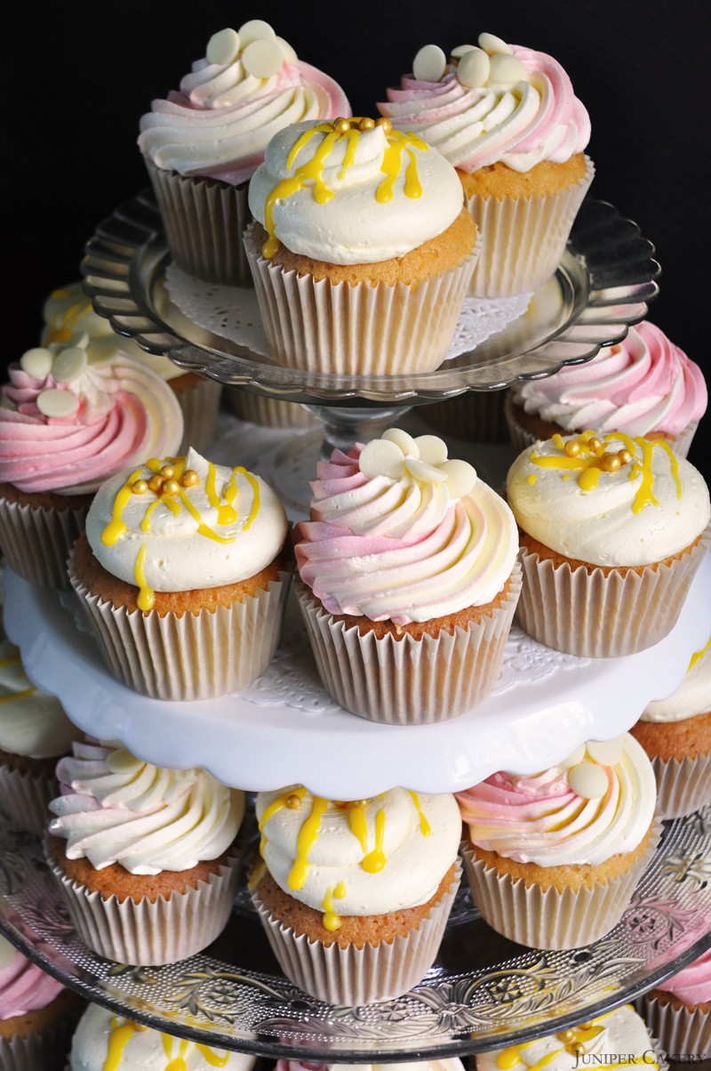 Strawberries and Cream and Lemon Drizzle Cupcakes