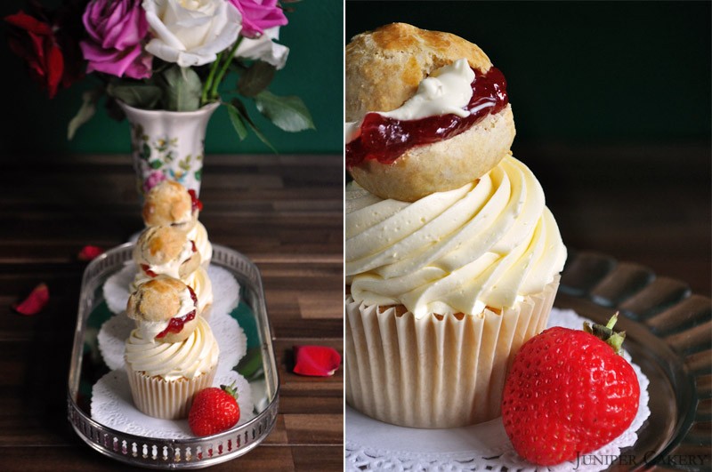 Strawberries & Cream Scone Cupcake