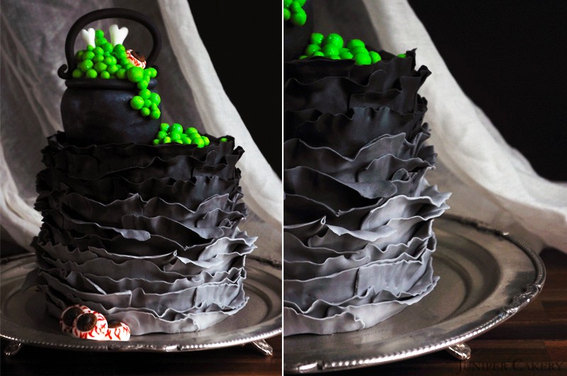 Witches' Cauldron Ruffle Cake