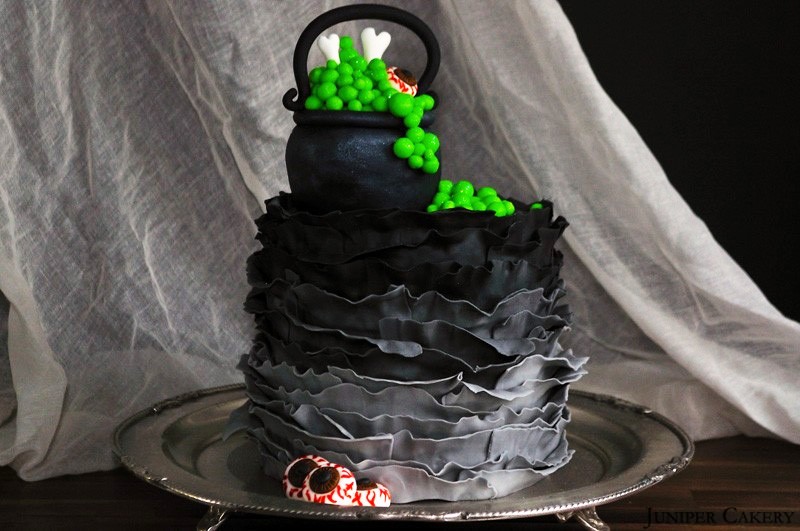 Witches' Cauldron Ruffle Cake