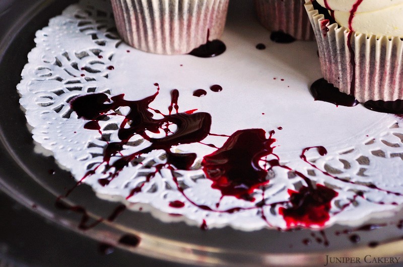 Red Bloody Velvet Cupcakes by Juniper Cakery