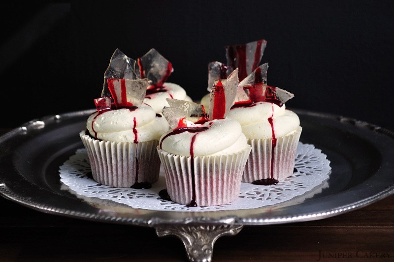 Red Bloody Velvet Cupcakes by Juniper Cakery