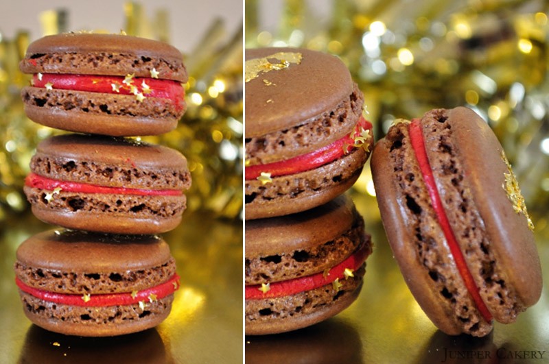 Cranberry, Champagne and Chocolate Macarons