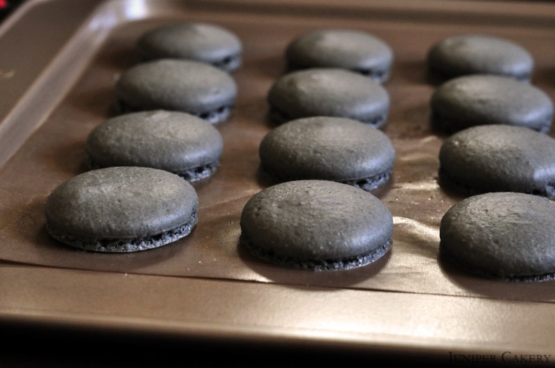 Liquorice and Raspberry Chambord Macarons