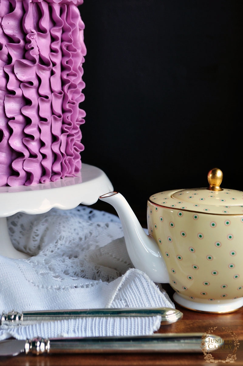 Blackberry Ruffle Cake by Juniper Cakery