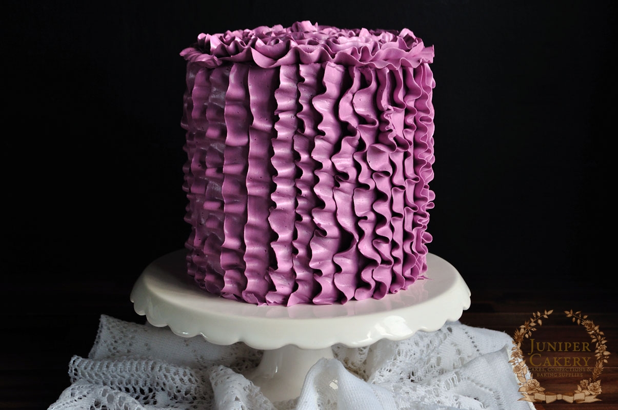 Blackberry Ruffle Cake by Juniper Cakery