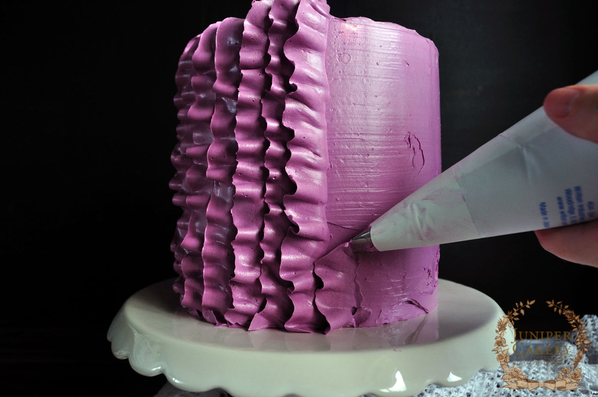 Blackberry Ruffle Cake by Juniper Cakery