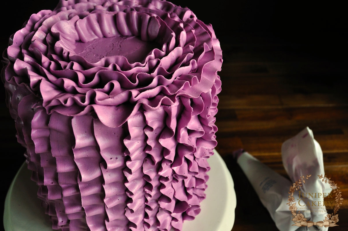 Blackberry Ruffle Cake by Juniper Cakery