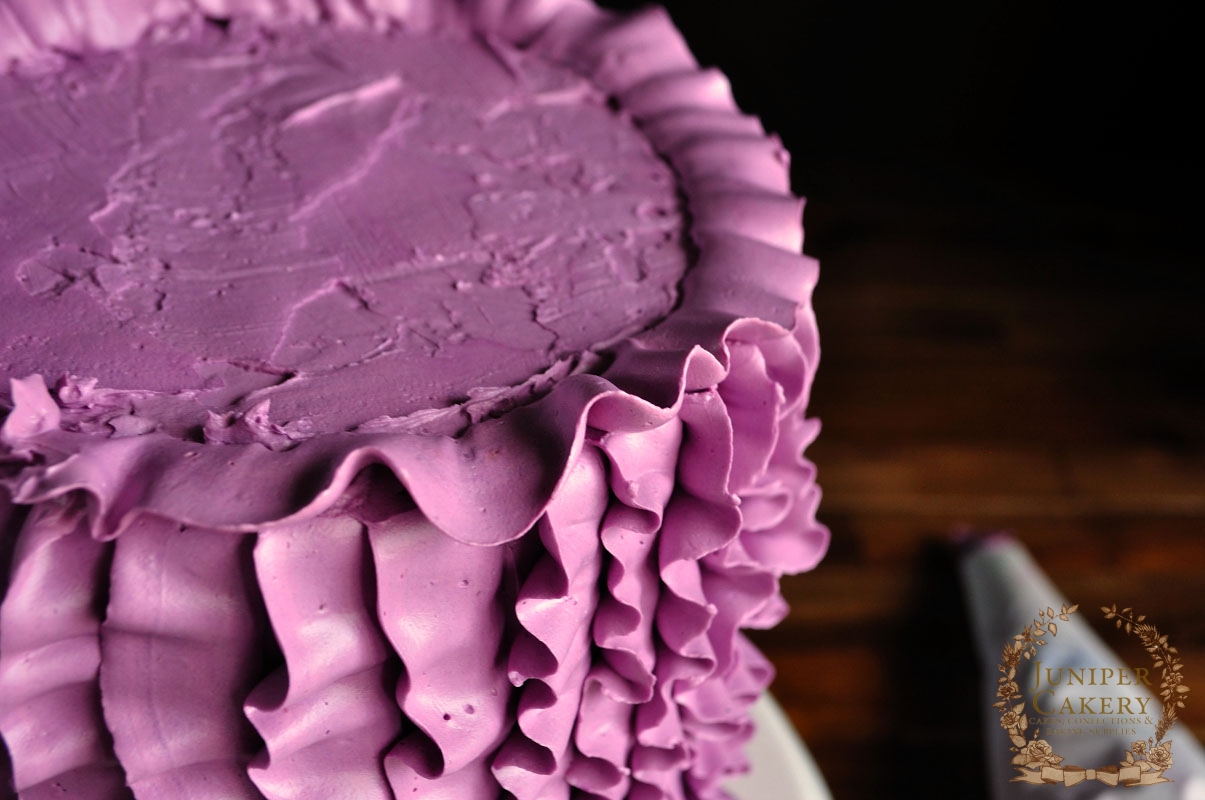 Blackberry Ruffle Cake by Juniper Cakery