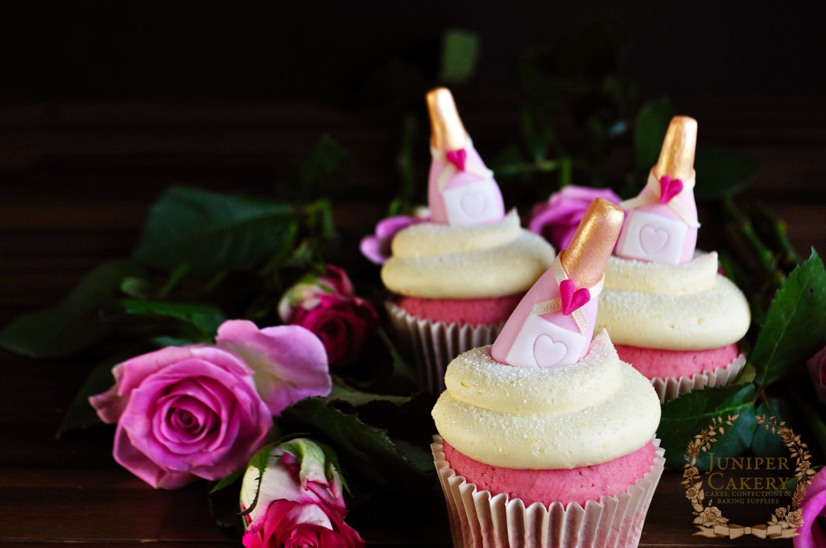 Pink Champagne Cupcakes by Juniper Cakery