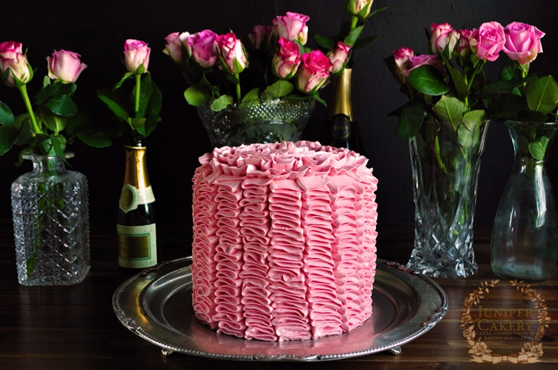 Ruffle Champagne Cake by Juniper Cakery