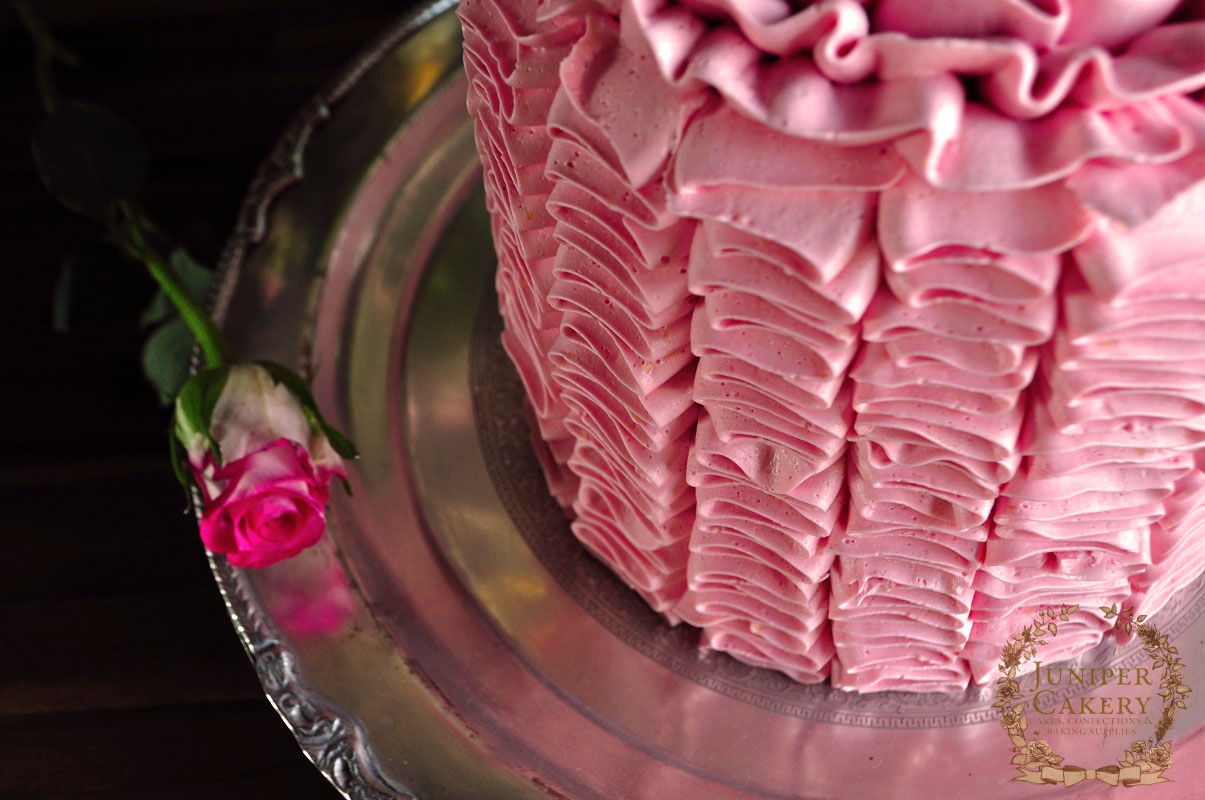 Ruffle Champagne Cake by Juniper Cakery