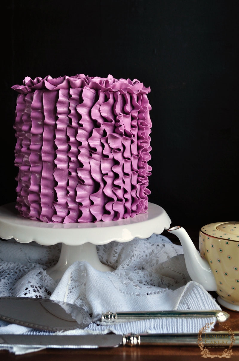 Blackberry Ruffle Cake by Juniper Cakery