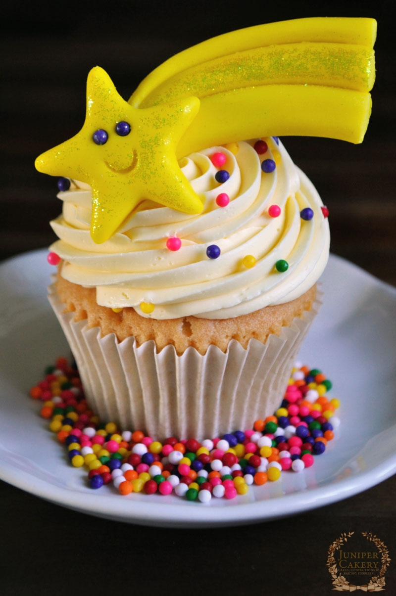 Shooting Star Cupcake tutorial by Juniper Cakery