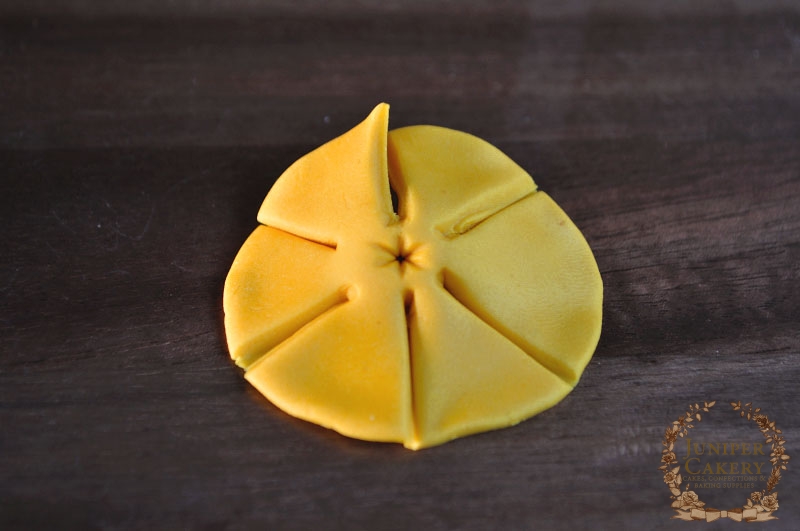 Tutorial on how to make a sugar gum paste daffodil by Juniper Cakery