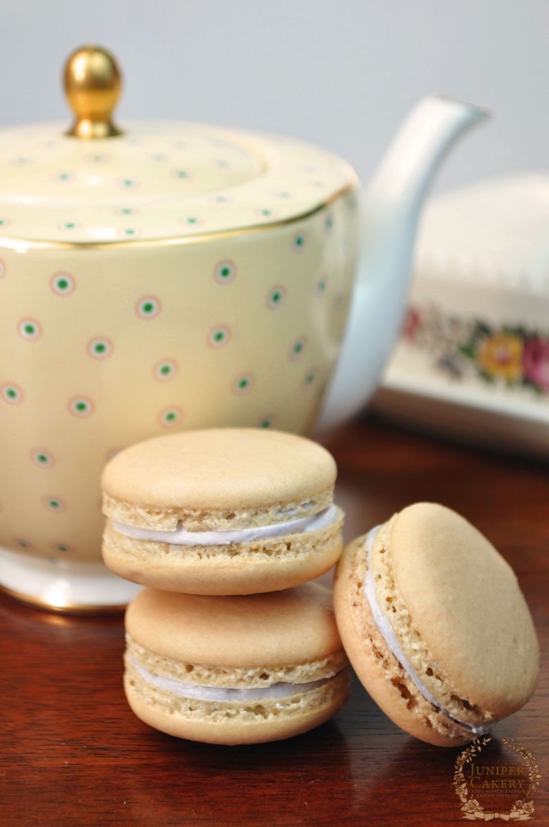 Honey and Lavender flavour macarons by Juniper Cakery