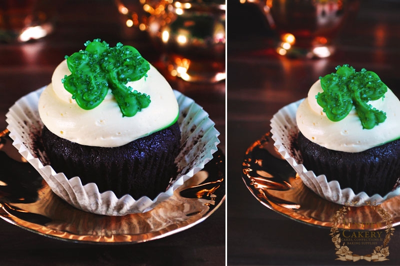 St. Patrick's Day Guinness and Dark Chocolate Cupcake Recipe by Juniper Cakery