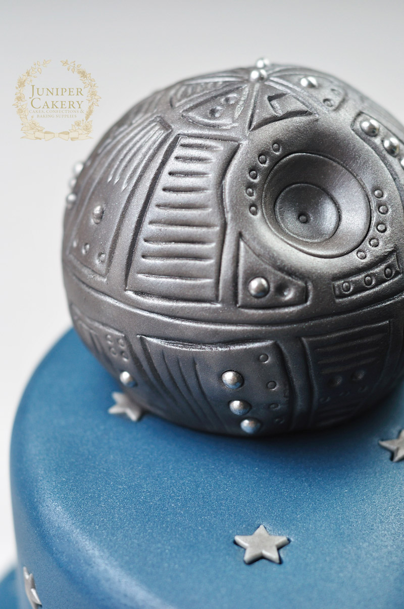 Death Star on Star Wars cake by Juniper Cakery