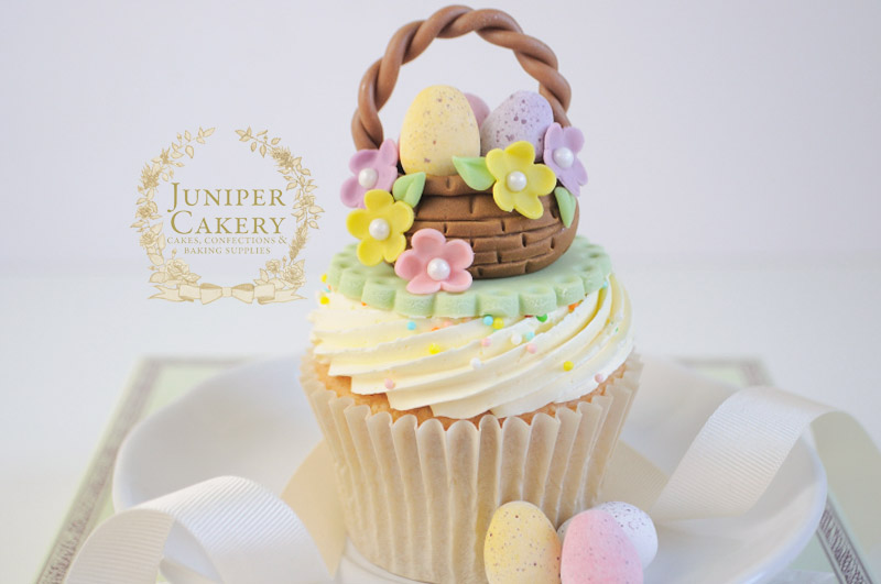 Sweet Easter basket cupcake tutorial by Juniper Cakery