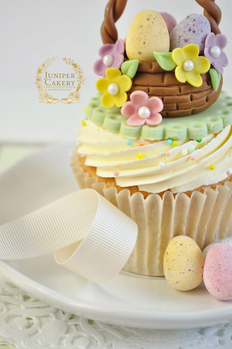 Lovely Easter basket cupcake tutorial by Juniper Cakery