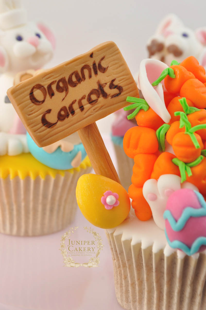 Cute Easter Bunny Cupcake Toppers by Juniper Cakery