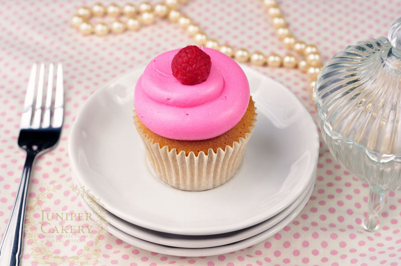 Gorgeous pink raspberry cupcake by Juniper Cakery