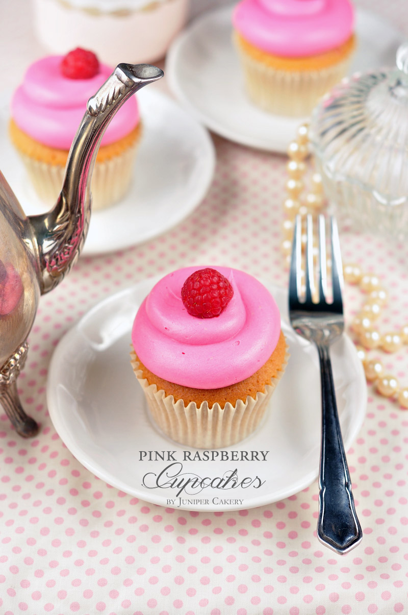 Pink raspberry cupcakes by Juniper Cakery