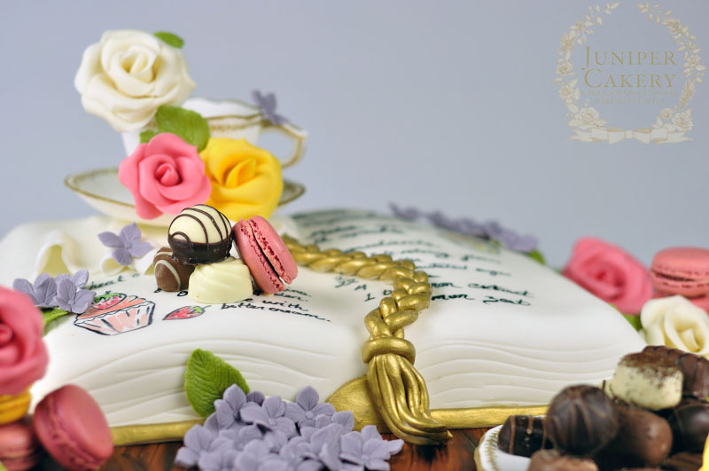 Lovely recipe book cake by Juniper Cakery