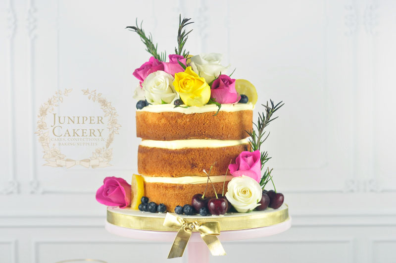 Rosemary and lemon naked cake by Juniper Cakery