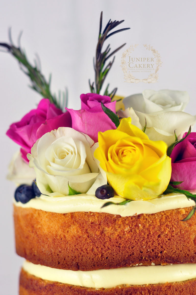 Pretty naked cake by Juniper Cakery