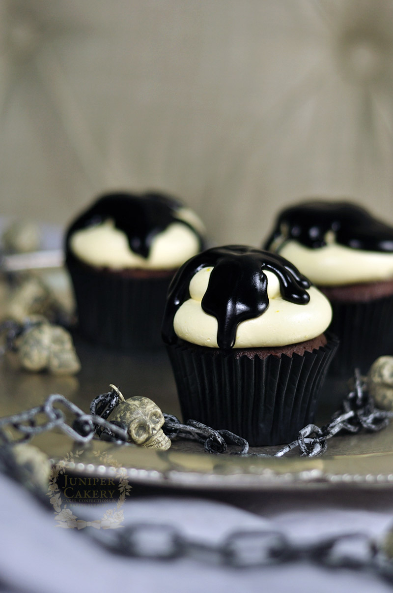 Chocolate Pumpkin Cupcakes by Juniper Cakery