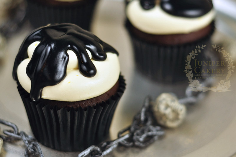 Chocolate Pumpkin Cupcakes by Juniper Cakery