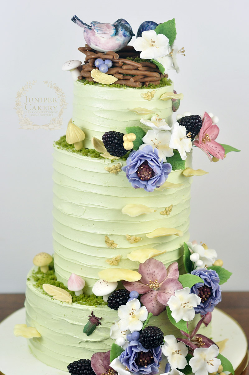 Lovely woodland wedding cake by Juniper Cakery