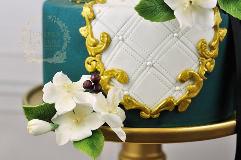 Gilded frame wedding cake by Juniper Cakery