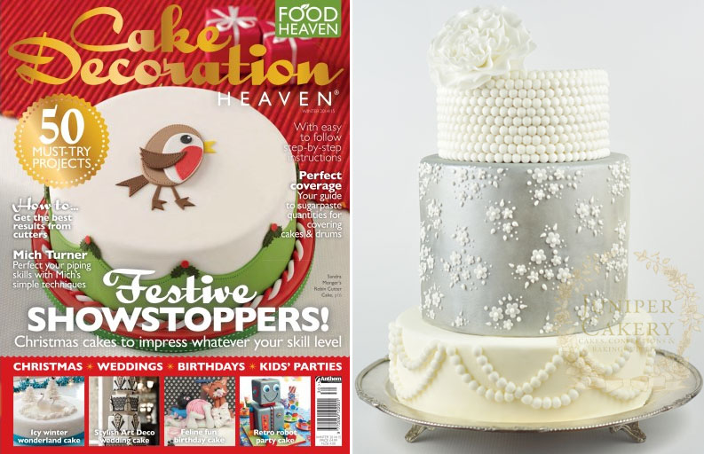 Winter themed cake by Juniper Cakery in Cake Decoration Heaven magazine