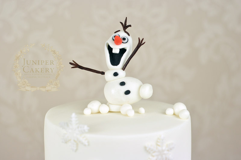 Hand made gum paste Olaf from Frozen cake topper by Juniper Cakery