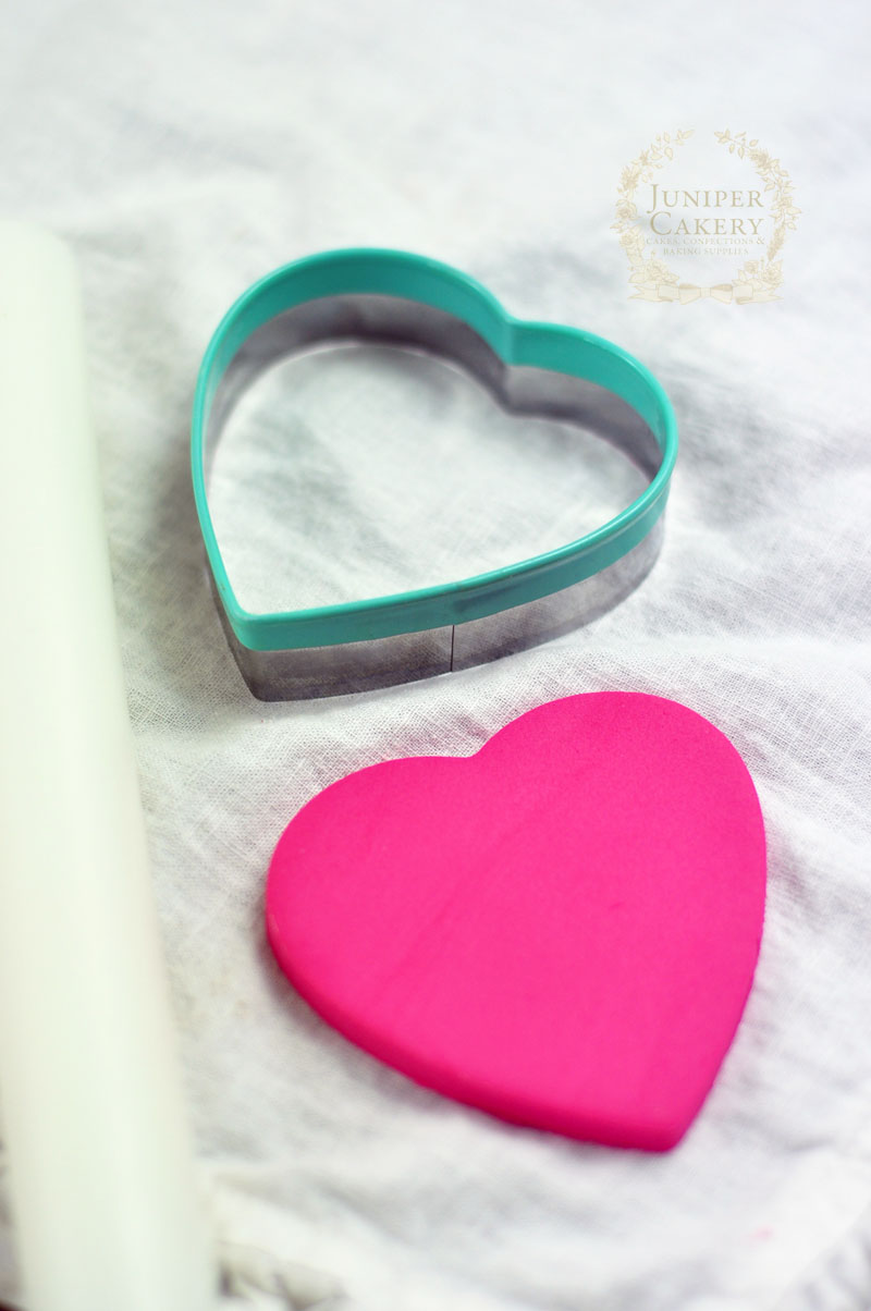 Create pink fondant ruffle hearts for cakes and cupcakes by Juniper Cakery