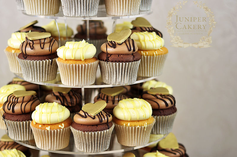 Chocolate and lemon cupcake tower by Juniper Cakery in Kingston-upon-Hull