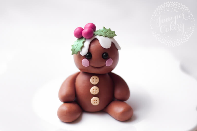 Fondant gingerbread topper tutorial for Christmas