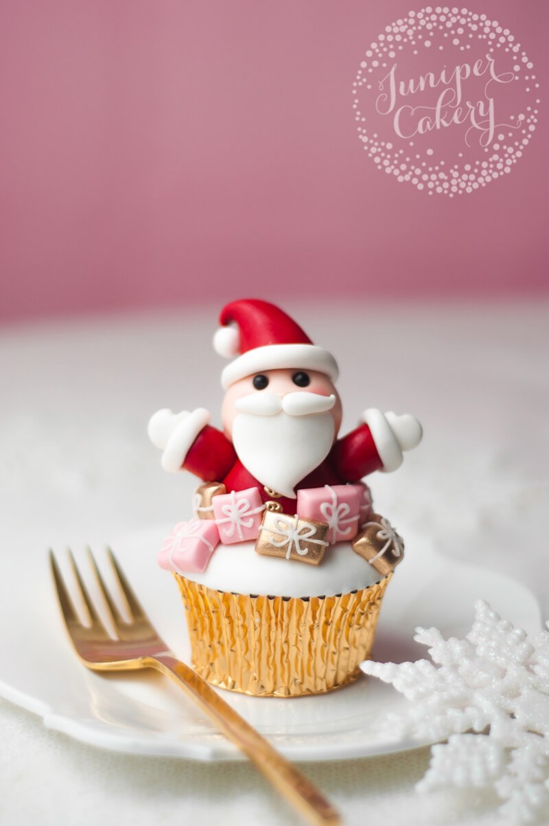 Sweet Santa cupcake tutorial by juniper Cakery