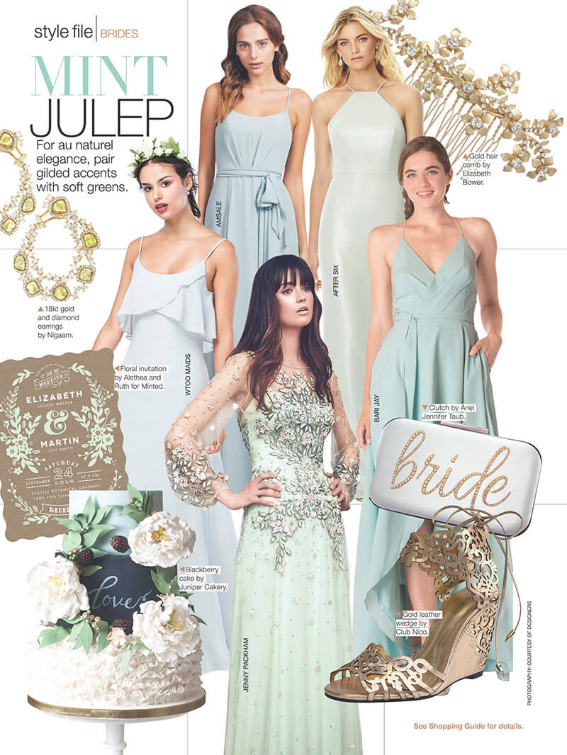 Juniper Cakery featured in Bridal Guide magazine January 2017