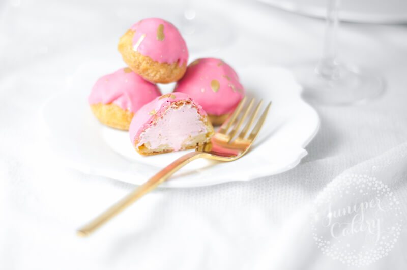 Cute Strawberry Milkshake Cream Puffs recipe by Juniper Cakery